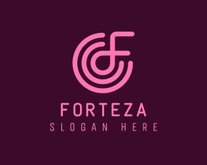 Pink Letter F logo design