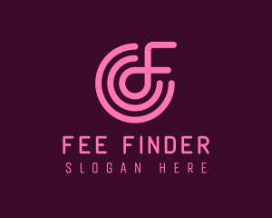 Pink Letter F logo design