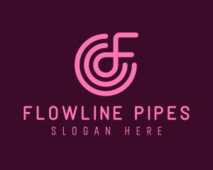 Pink Letter F logo design