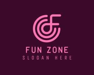 Pink Letter F logo design