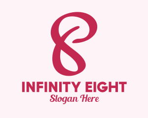 Eight - Pink Handwritten Number 8 logo design