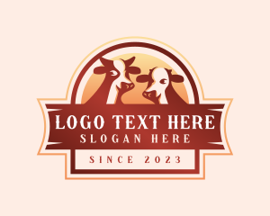 Cow Livestock Farm Logo