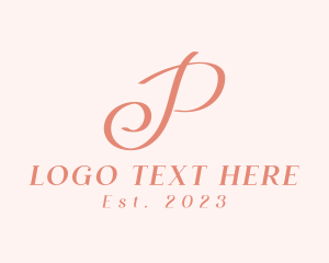 Boutique - Event Calligraphy Letter P logo design