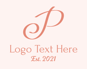 Handwritting - Event Calligraphy Letter P logo design