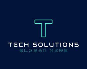 Technological - Neon Cyber Technology logo design