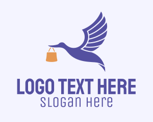 Shopping - Swan Delivery Courier logo design