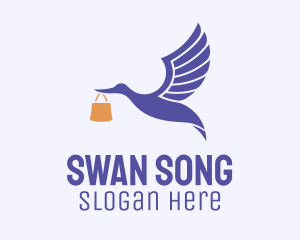 Swan Delivery Courier  logo design