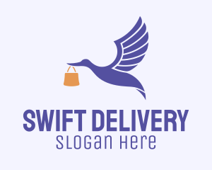 Swan Delivery Courier  logo design