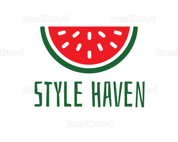 Watermelon Fruit Slice Logo