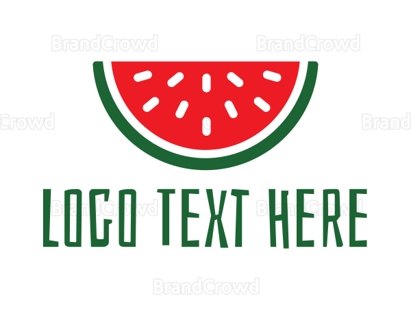 Watermelon Fruit Slice Logo