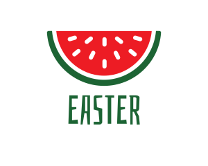 Watermelon Fruit Slice Logo