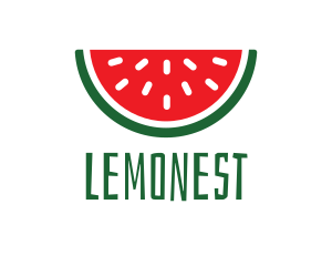 Watermelon Fruit Slice Logo