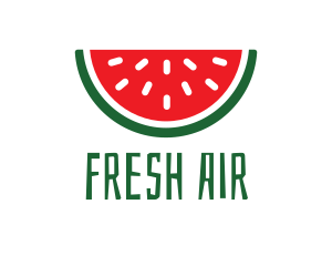 Watermelon Fruit Slice logo design