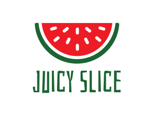 Watermelon Fruit Slice logo design