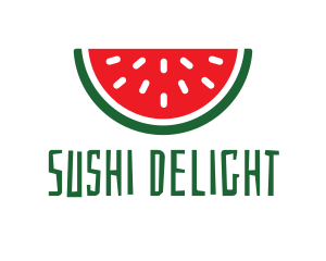 Watermelon Fruit Slice logo design