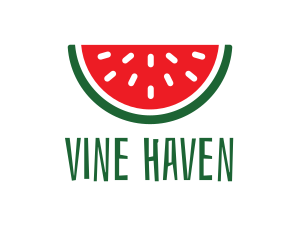 Watermelon Fruit Slice logo design