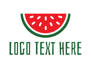 Watermelon Fruit Slice Logo