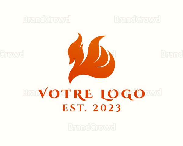 Gradient Flaming Phoenix Logo