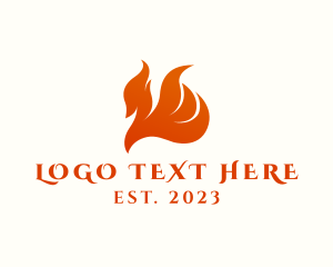 Fire - Gradient Flaming Phoenix logo design