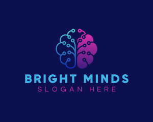 Science - Tech Brain Circuit logo design