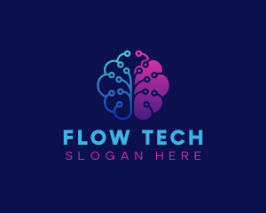 Tech Brain Circuit logo design