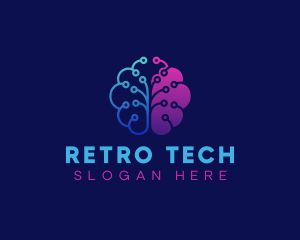 Tech Brain Circuit logo design