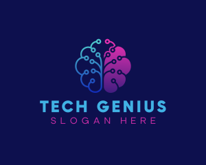 Tech Brain Circuit logo design