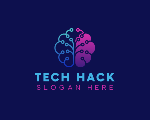 Tech Brain Circuit logo design