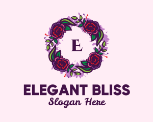 Wedding Floral Wreath Lettermark  Logo