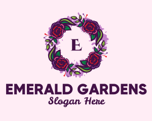 Wedding Floral Wreath Lettermark  logo design