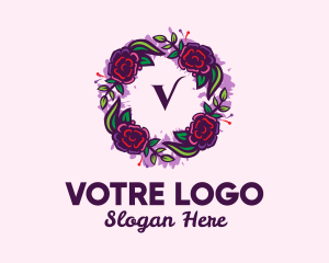Wedding Floral Wreath Lettermark  logo design