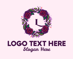 Wedding Floral Wreath Lettermark  Logo