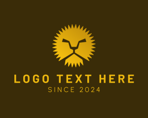 Yellow - Sunburst Lion Face logo design