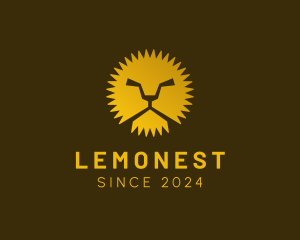 Lion - Sunburst Lion Face logo design