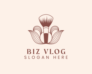Vlog - Cosmetics Makeup Brush logo design