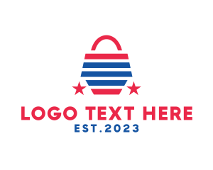 American - USA Shopping Bag logo design