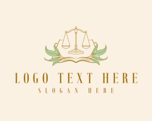 Lawyer - Justice Scale Book logo design