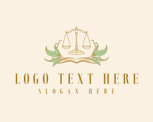 Judge - Justice Scale Book logo design