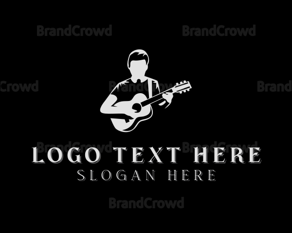 Guitarist Musician Performer Logo