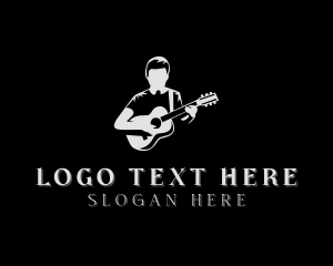 Recording Studio - Guitarist Musician Performer logo design
