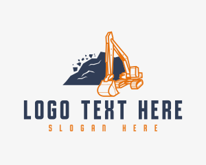 Quarry - Digger Backhoe Equipment logo design
