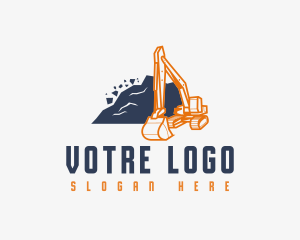 Digger Backhoe Equipment Logo