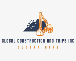 Excavation - Digger Backhoe Equipment logo design