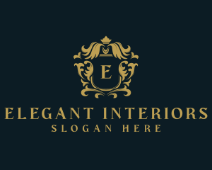 Elegant Crown Shield logo design