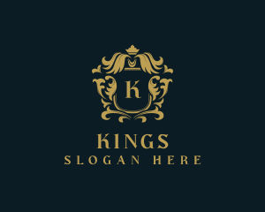 Elegant Crown Shield logo design