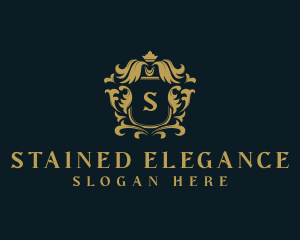 Elegant Crown Shield logo design