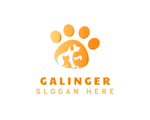 Animal - Veterinarian Cat Dog Paw logo design