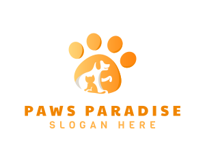 Veterinarian Cat Dog Paw logo design