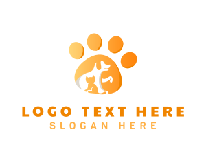 Veterinarian Cat Dog Paw Logo