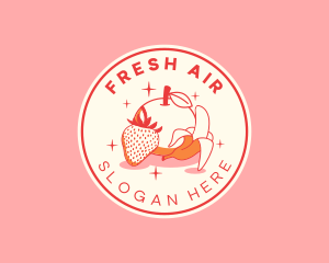 Retro Banana Strawberry Orange logo design